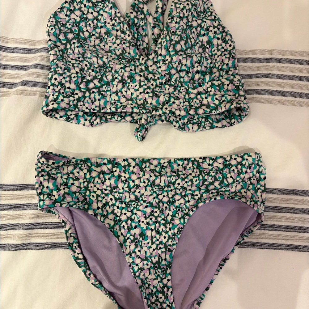 Athleta Purple and Green Bikini